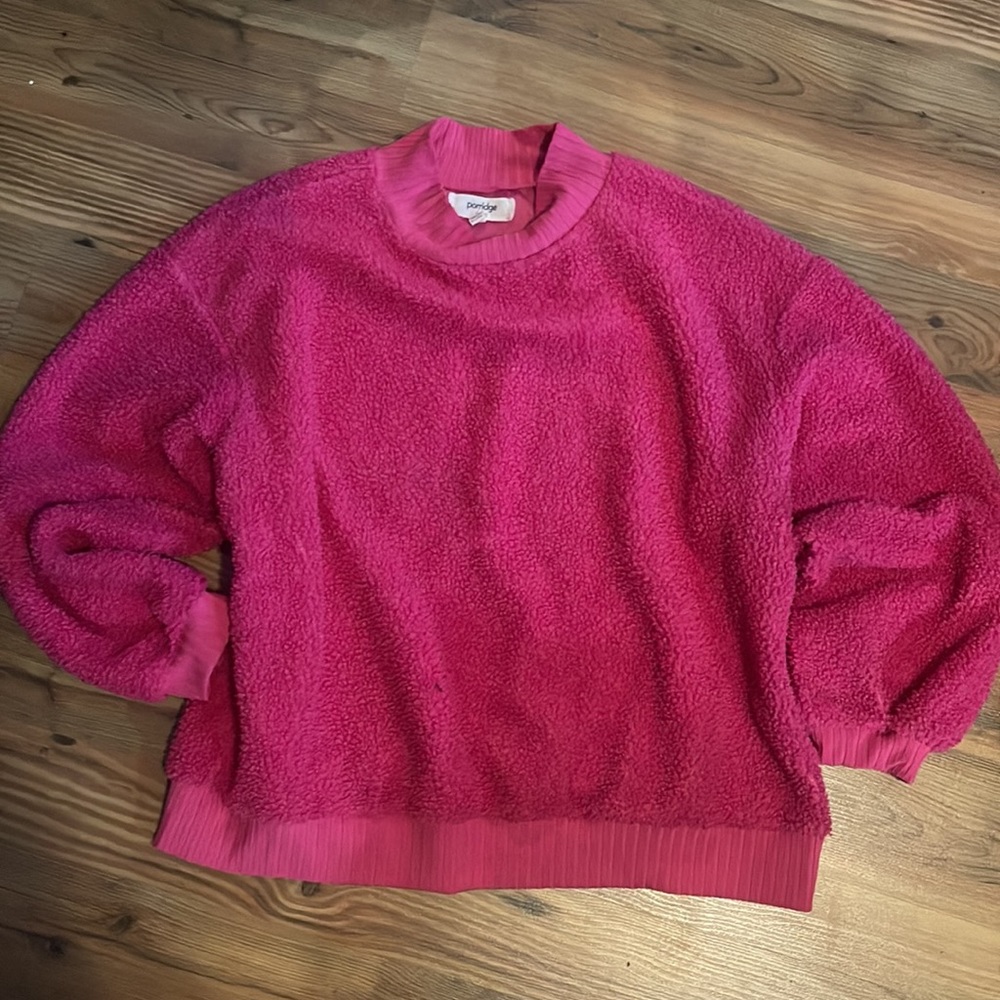 Anthropologie Porridge Brynne Sherpa Mock Neck Blouson Pullover Sweater Shirt - Picture 2 of 7